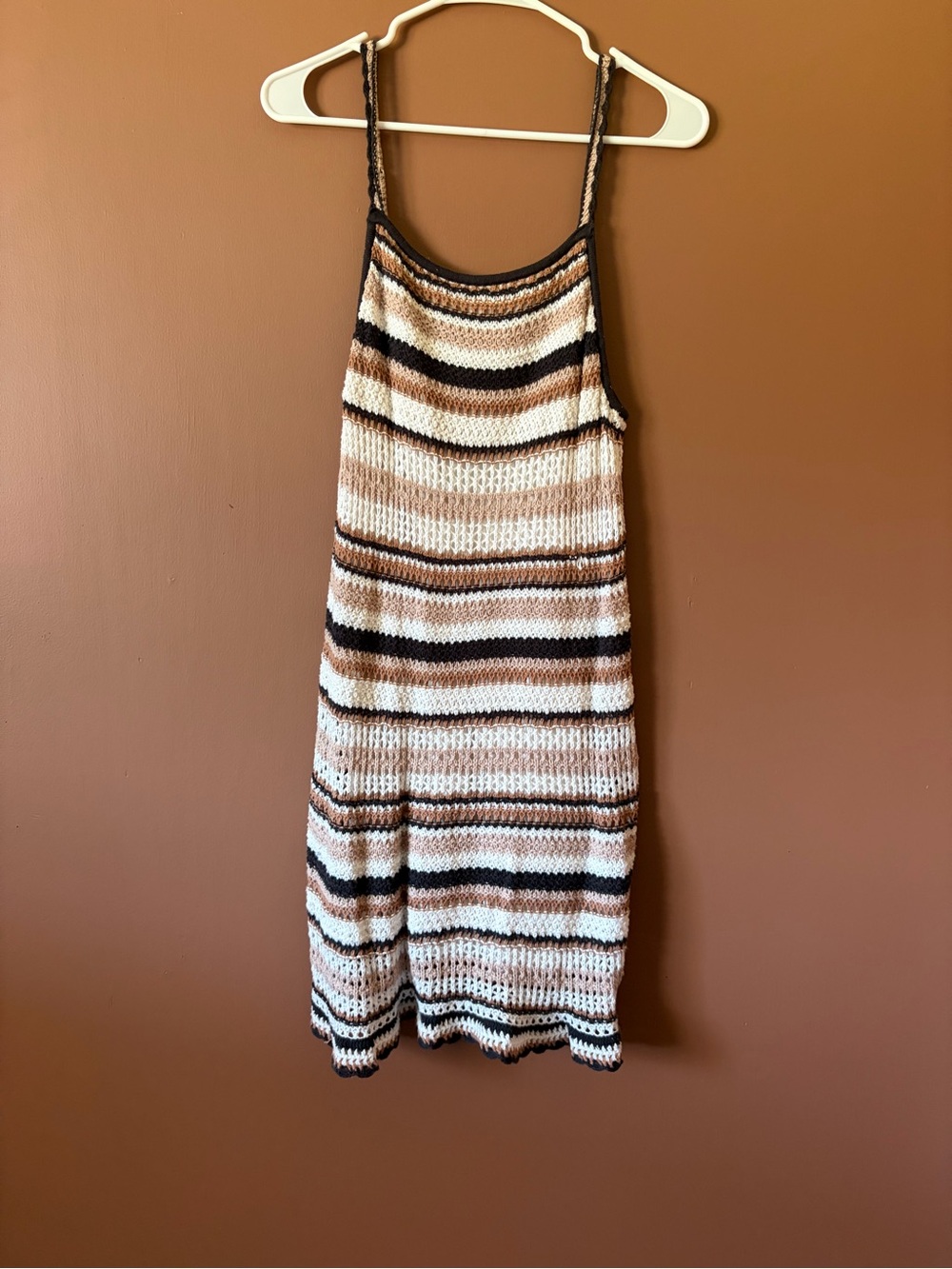 American Eagle Crochet Knit Striped Tie-Back Mini Dress — Size S/P
